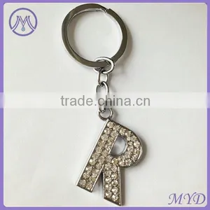 Letter R Rhinestone Metal Alphabet Key Ring From Factory Directly thumbnail-1