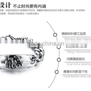Antic Unique Titanium Sterling Steel Man Bracelets Handmade Heavy 316L Steel Design Bangles thumbnail-2