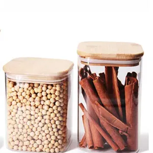 Borosilicate Glass Kitchen Use Food Storage Jar With Sealed Food Grade Bamboo Lid thumbnail-5