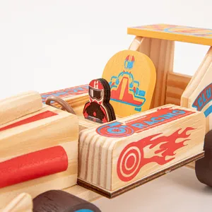 Simulation Wooden Racing Car Model thumbnail-2