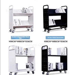 Industrial Transport Book Wagon | Double Sided Shelves & High Load Bearing | Bookstores - Commercial Furniture thumbnail-1