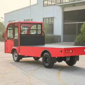 Electric Flatbed Small Truck With a Load Capacity of 2 Tons. Electric Truck for Workshops, Docks, and Airports. thumbnail-2