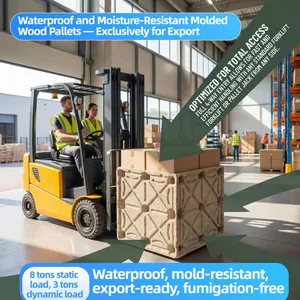 Cost-Effective Molded Wood Pallets — Factory Direct Supply — Versatile for Warehousing, Internal Circulation, and Export thumbnail-1