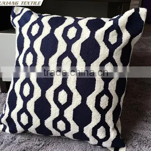 Crewel Embroidery Pillow RED and Blue thumbnail-2