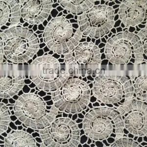 Whole Sale High Quality Embroidery Lace Accessory 100% Cotton Lace Fabric for Garment thumbnail-4