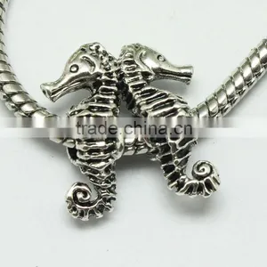 Lead Free Nickle Free Zinc Alloy Pdora Seahorse Jewelry Hole Beads for Bracelets and Necklace thumbnail-5