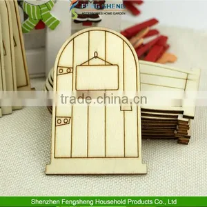 Unpainted D5 Laser Wooden Fairy Elf Christmas Door Craft Blank DIY Decorations Garden Angel Doors thumbnail-1