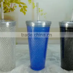 PBA Free Plastic Double Wall Insulated Ice Mugs Freezer Beer Cup With Ice Gel thumbnail-2