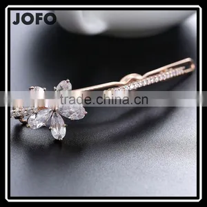 Fashion Women Girls Hair Barrettes White Flower Crystal Rhinestone Hair Pins Side Knotted Hairclips Hotsale Hair Accessory thumbnail-1
