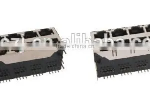 Shielded Double Row 2*N Port RJ45 Network Connector thumbnail-1