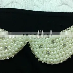 2014 Handmade Classic Style Pearl Beaded With Rhinestone Detachable Collar for Sweater -- H1412064 thumbnail-3