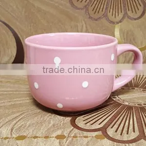 500 ML Thick White Stoneware Ceramic Soup Bowl With Handle Quality Choice thumbnail-3