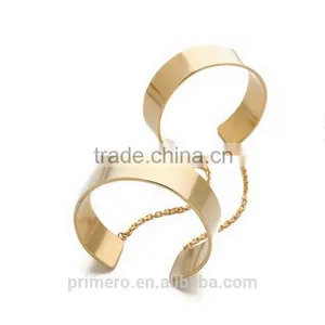New Euro-American Vintage Two-ring Chains Arm Bangles Alloy Multilayered Bracelet thumbnail-3
