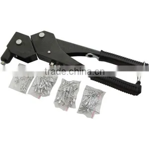 Heavy Duty Swivel Head Hand Riveter 75 Rivets + 4 Nozzles Pop Rivet Gun Metal Quality Choice thumbnail-1