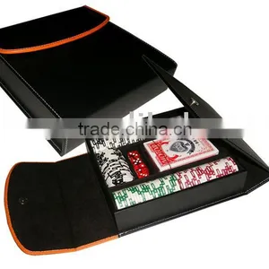Mini Leather Poker Chip Set With 3 Dices thumbnail-1