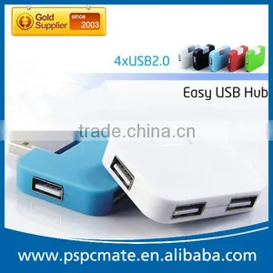 No Cable Mini Square Slim Usb 2.0 Hub 4 Port for Laptop thumbnail-3