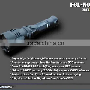 Military Rechargeable Long Distance XRE Q5 Police Led Flashlight thumbnail-2