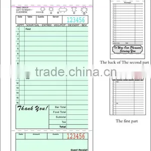 2 Parts Carbonless Paper Guest Check TM-G4900BK thumbnail-1
