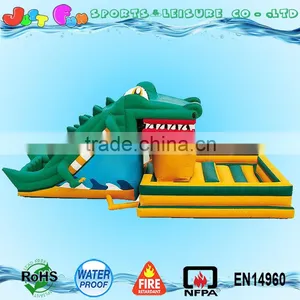 Air Bouncer and Inflatable Slide, Crocodile Inflatable Trampoline for Children thumbnail-1