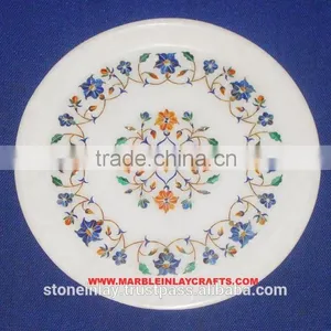 Hand Carved Marble Inlay Plate thumbnail-1