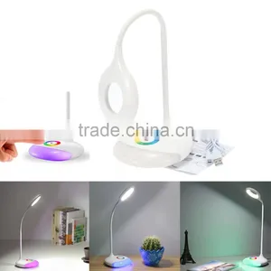 RGB Color Changing Light LED Table Desk Reading Lamp With Touch Switch Ringlike Rechargeable Dimmable Atmosphere Lights thumbnail-1