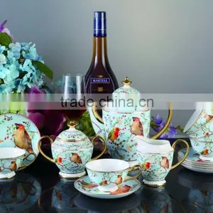 Gold Supplier Fine Bone China Material Coffe and Tea Sets thumbnail-2