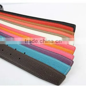 All Colors Litchi Textured Both Side Genuine Cowhide Leather Straps for Sale thumbnail-6