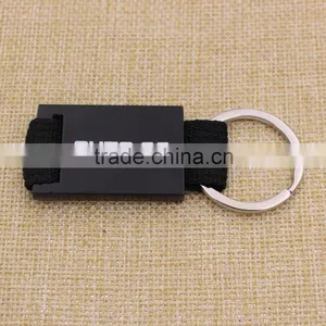 Easy Design Black Leather Keychain/zinc Allloy Keychain Leather With Woven Belt thumbnail-5