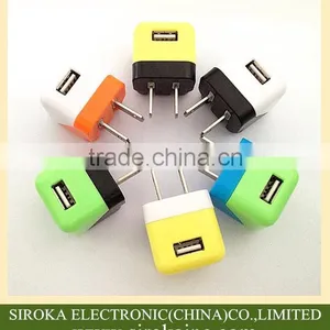 Customized Colors Univesal Single USB US Plug Charger Adapter 5V 1A for Smartphones thumbnail-5