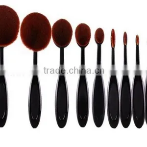 10 PCS Oval Makeup Brushes Set Synthetic Hair Professional / Full Coverage Plastic Face / Eye / Lip MAKE-UP FOR YOU 10 PCS O thumbnail-5