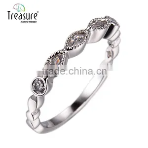 Treasure Factory Simple Fashion Jewelry Couple Rings Horse Eye Diamond Ring Copper Ring thumbnail-1