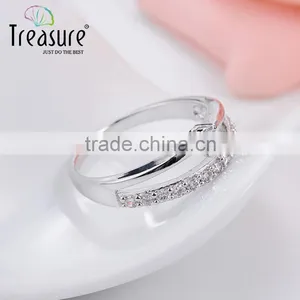 Latest Model Fashion Jewellry Diamond Silver Ring Crystal Jewelry for Girl thumbnail-2