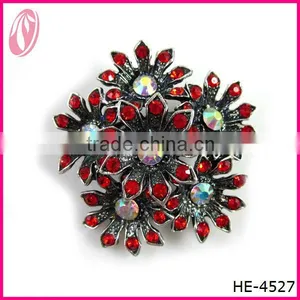 Chinese Wedding Accessories Red Rubine Brooch For Bridal Dress thumbnail-1