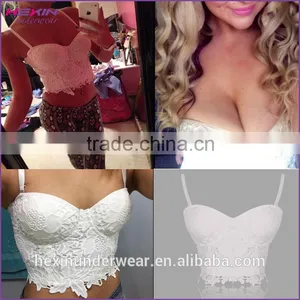 Latest Tops Designs Black Floral Girls Bustier Corset Lace Crop Top Quality Choice Most Popular thumbnail-1