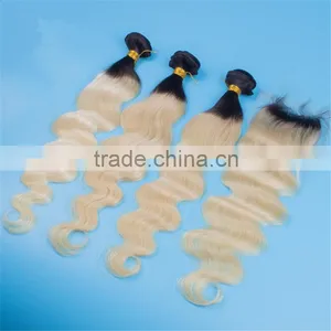 Hair Supplier Ombre Hair Extension Lace Closure Brazilian Hair Body Wave thumbnail-3