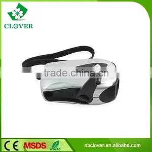 2 LED 40mA Lithium Battery Rechargeable Hand Crank Flashlight Torch thumbnail-3