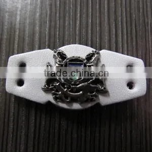 Small White Metal Leather Label for Wears thumbnail-2