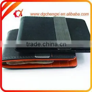 Promotional Credit Card Holder PU Money Clip Functional PU Leather Stainless Steel Money Clip thumbnail-1
