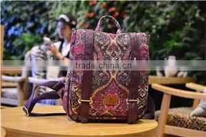 Reliable Quality Chinese Folk Style Ladies Canvas Laptop Backpack thumbnail-6