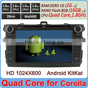 HD 1024*600 Quad Core Pure Android 4.4 Cortex A9 Dvd for Toyota Corolla 2006-2011 With Gps Support OBDll DVR TPMS thumbnail-1