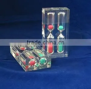 Crystal Sand Timer -1 Minutes and 3 Minuts Both in One Body thumbnail-1