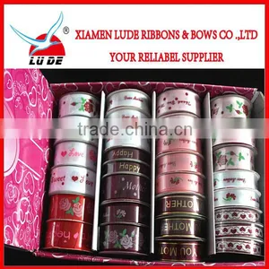 2015 Wholesale Gift Decoration Printed Wrapping Ribbon thumbnail-1