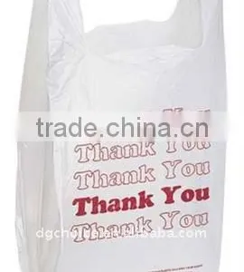 Wholesale Cheap Shopping Supermarket Shopping Custom Printed Plastic T-shirt Bag thumbnail-4