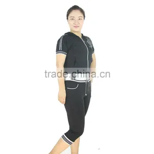 Women Short Sport Jogging Suit Cotton Jersey Shiny Emb. & Print Full Zipper Hooded thumbnail-4