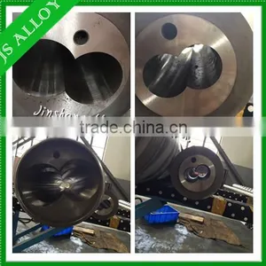 Hot New Product /Bimetallic Conical Twin Screw Barrel for SJSZ Extruder Machine for PP PVC PE ABS thumbnail-1