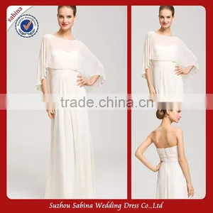 Se26 Sexty White Chiffon Pleats Long Evening Dress With Wrap thumbnail-1
