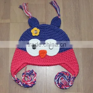 Toddler Baby Crochet Owl Ear Flat Beanie Hat FCK-119060850 thumbnail-1