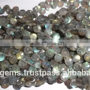 Labradorite Coin Faceted Side Drill thumbnail-1