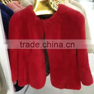 2015 New Arrival Rex Rabbit Fur Coat RR03 thumbnail-1