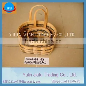 Hot Sale Decoration Mixed Colour Handing Small Wood Chip Baskets thumbnail-1